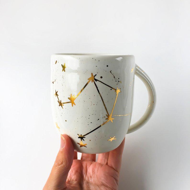 Constellation Mug in White and Gold