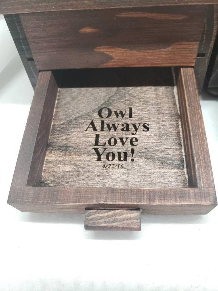 Personalized Majestic Owl Jewelry Box with Mirror & Drawer