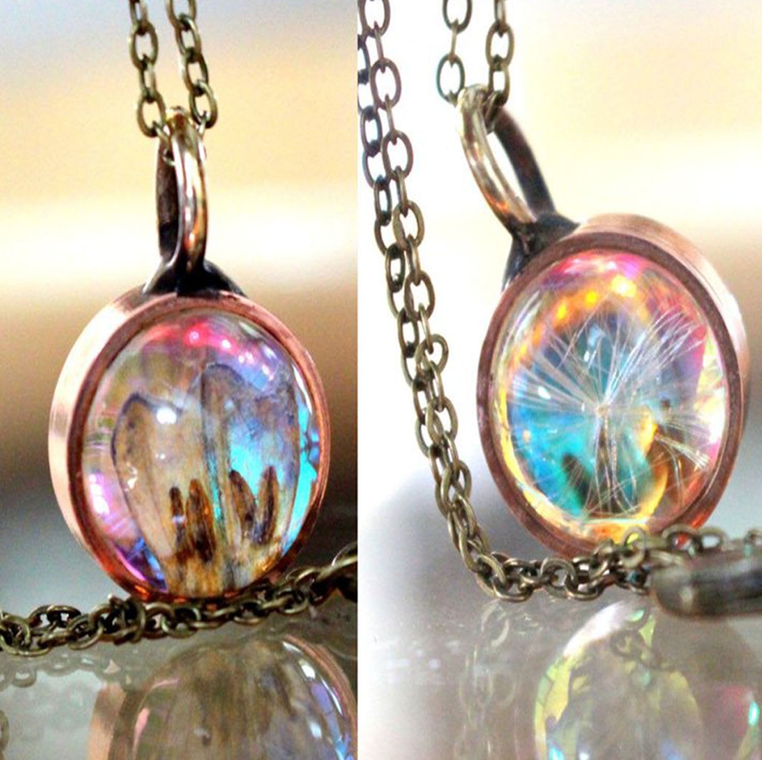 Floral Bluebell Dandelion Necklace