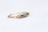 Triple Raw Blue Diamond Gold Ring